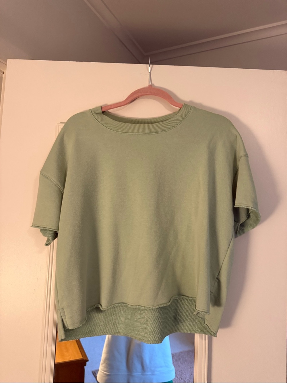Secret Treasures Short-Sleeve Boxy Sweatshirt - Sage & high waisted short’s set